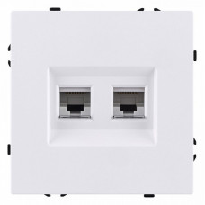 Розетка двойная Ethernet RJ-45 и со шторками, без рамки Kollinger Eclipse EC-018WH