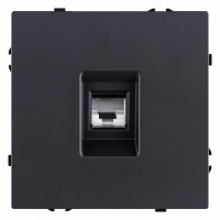 Розетка телефонная RJ-11 со штрокой, без рамки Kollinger Eclipse EC-019BK