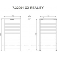 Полотенцесушитель  Allen Brau Reality 900х472 мм черный матовый 7.32001-31