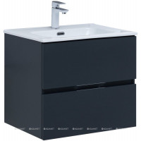 Тумба с раковиной Aquanet Алвита new 60 2 ящика антрацит 00273991