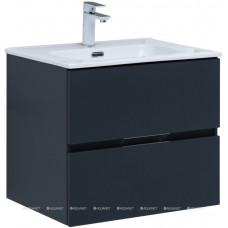 Тумба с раковиной Aquanet Алвита new 60 2 ящика антрацит 00273991