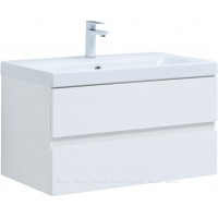Тумба с раковиной Aquanet Беркли 80 белый глянец 00306359