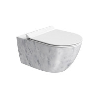 Унитаз подвесной безободковый GSI AltaCeramica Swirlflush 550x360 мм Marbled white AC201F35