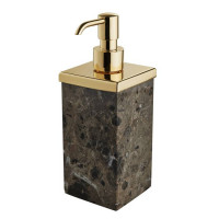 Дозатор для жидкого мыла настольный 3SC Palace Marmo мрамор Emperador dark/золото 24к PA01DAEMGD