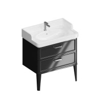 Тумба подвесная Kerama Marazzi Pompei 80 см 2 ящика черный глянцевый PO.M.80.2\BLK