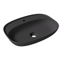 Раковина Ceramica Alice FORM Oval 60x45х12 см Plan накладная чёрный матовый 22460108
