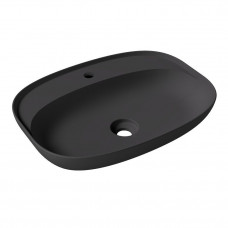 Раковина Ceramica Alice FORM Oval 60x45х12 см Plan накладная чёрный матовый 22460108