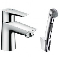 Смеситель для раковины Hansgrohe Talis E 110 с гигиеническим душем и клапаном Push-Open 71729000