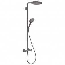 Душевая стойка с термостатом Hansgrohe Raindance S 240 1jet шлифованный черный хром 27633340 Душевая стойка с термостатом Hansgrohe Raindance S 240 1jet шлифованный черный хром 27633340