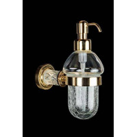 Дозатор для жидкого мыла подвесной Boheme Murano Cristal золото 10912-CRST-G