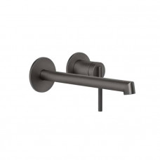 Смеситель для раковины Gessi Ingranaggio встраиваемый излив 185-205 мм внешняя часть Black Metal Brushed PVD 63583#707