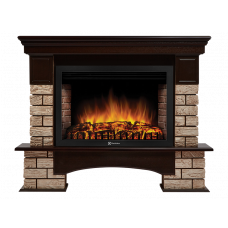 Портал для электрокамина Firelight Forte Wood 30 коричневый камень шпон темный дуб НС-1292164