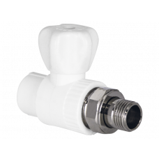 Кран шаровой радиаторный TEBO PP-R 25х3/4 прямой белый 015062002