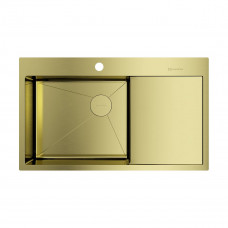Кухонная мойка Omoikiri Akisame 86-L Side-LG 86x51 см нержавеющая сталь светлое золото 4997045