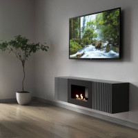 Тумба с биокамином Firelight BFP/P-1400L графит 1595754