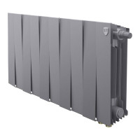 Радиатор биметаллический Royal Thermo PianoForte 300 Silver Satin 10 секций нижнее подключение НС-1506355 RAL 9006