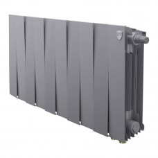 Радиатор биметаллический Royal Thermo PianoForte 300 Silver Satin 10 секций нижнее подключение НС-1506355 RAL 9006