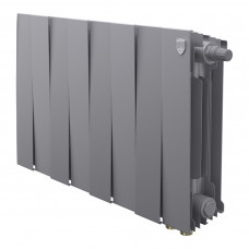 Радиатор биметаллический Royal Thermo PianoForte 300 Silver Satin 8 секций нижнее подключение НС-1682349
