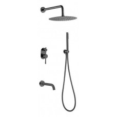 Душевой комплект встраиваемый Boheme Uno верхний душ 30 см shine gun metal 464-2-SGM