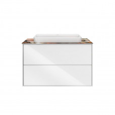 Тумба под раковину Kerama Marazzi PLAZA Modern 80 подвесная 2 ящика белая PLB.M.80.2\WHT