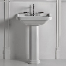 Раковина Kerasan Waldorf 80х55 см 3 отверстия с пьедесталом белый/хром 417001/4141K1bi/cr*3