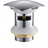 Донный клапан Aquatek Push-open с переливом квадратная крышка хром AQ6004CR