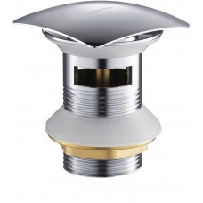 Донный клапан Aquatek Push-open с переливом квадратная крышка хром AQ6004CR