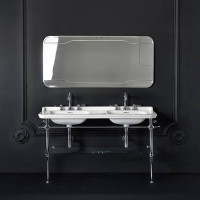 Консоль напольная с раковиной Kerasan Waldorf 150х55 см на 3 отв. хром 4143K1bi/cr / 9195K1cr