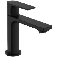 Смеситель для раковины Hansgrohe Rebris E 110 однорычажный со сливным гарнитуром матовый черный 72557670