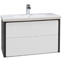 Тумба под умывальник подвесная Roca Ronda 2 ящика 777х480х412 мм Белый глянец/антрацит ZRU9302965