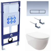 Комплект инсталляции 4 в 1 Aquatek Поларис (рама Standard, унитаз AQ0700-00, сиденье soft-close, панель KDI-0000024) ПОЛАРИС-024