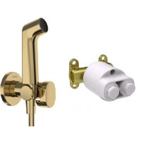 Готовый комплект гигиенического душа Hansgrohe Vernis Blend глянцевое золото 29232990/29235180