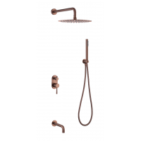 Душевой комплект встраиваемый Boheme Uno с изливом copper brushed 464-2-CB