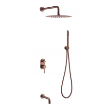 Душевой комплект встраиваемый Boheme Uno с изливом copper brushed 464-2-CB