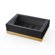 Мыльница настольная 3SC Mood Deluxe Black Solid Surface черный матовый/золото 24к MDN01AGD Мыльница настольная 3SC Mood Deluxe Black Solid Surface черный матовый/золото 24к MDN01AGD