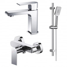 Набор смесителей 3 в 1 Aquanet Лира Set (AQ1410CR+AQ1460CR+AQ2018CR) хром AQ1431CR