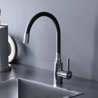 Смеситель для кухни Dorff Logic с гибким изливом черный D3007622