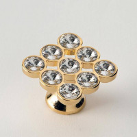 Ручка-кнопка мебельная EBAN Strass Золото Swarovski FACSTPO09OR