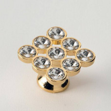 Ручка-кнопка мебельная EBAN Strass Золото Swarovski FACSTPO09OR