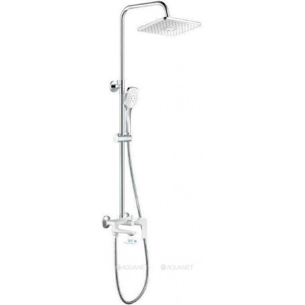 Душевая система Haiba HB24505-8 с изливом и тропическим душем хром/белый HB24505-8