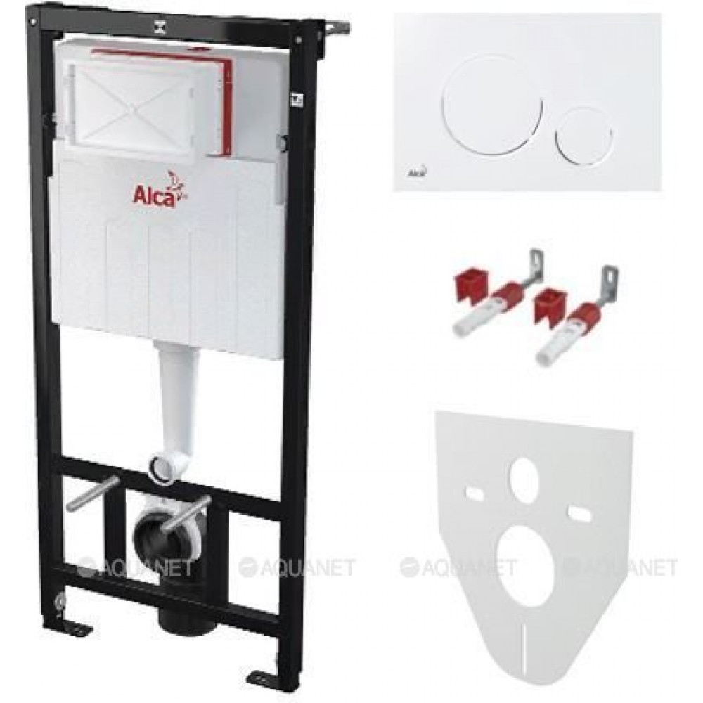 Комплект инсталляции 4 в 1 AlcaPlast AM101/1120-4:1 RU M670-0001 кнопка M670 белый
