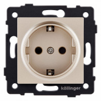 Розетка с заземлением, без рамки Kollinger  REA-002GD