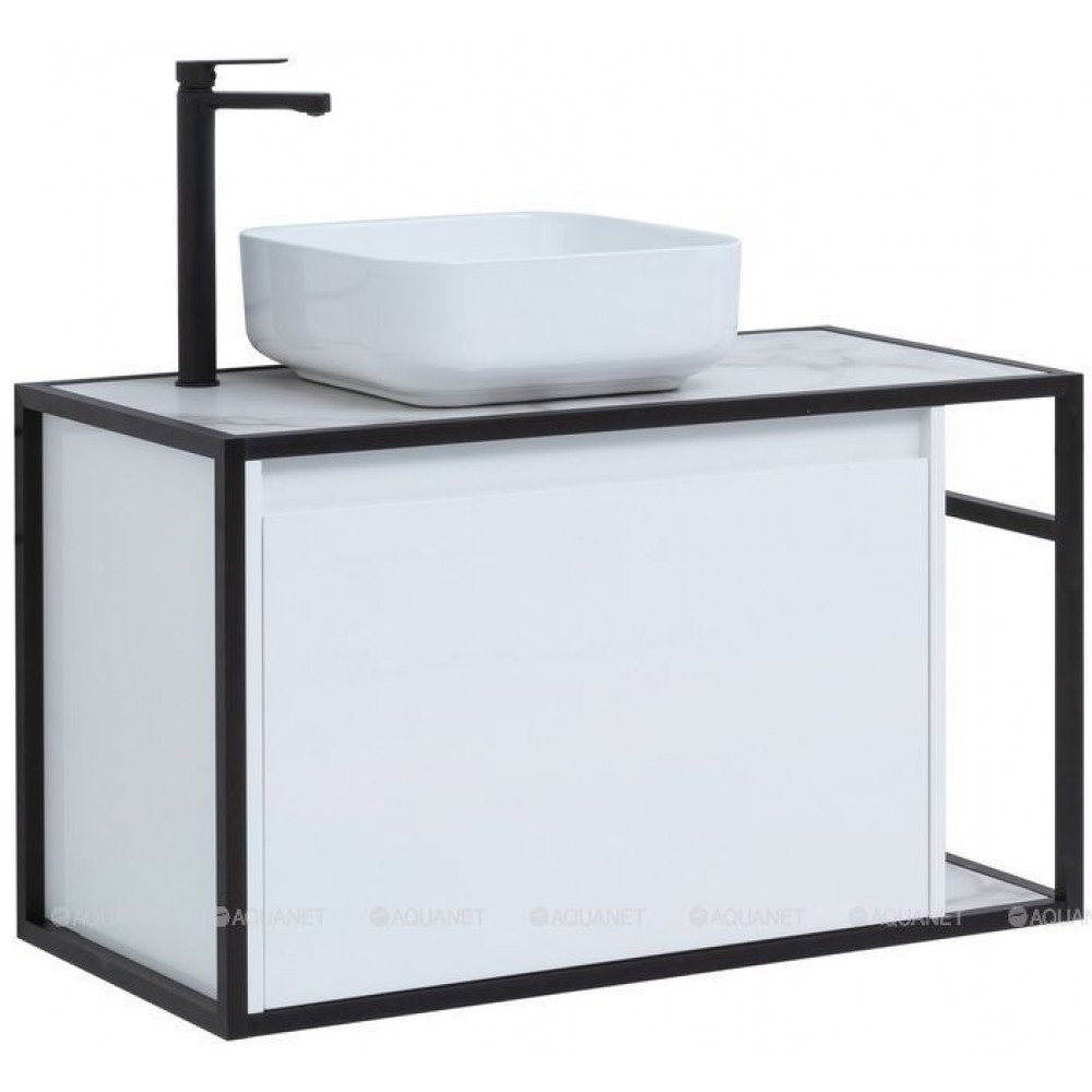 Тумба под раковину Aquanet Nova Lite LOFT 90 L белый глянец 00261652