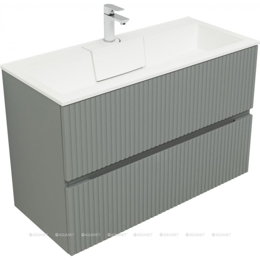 Тумба с раковиной Aquanet Джейн 100 раковина Фортуна мисти грин 00332517