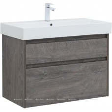 Тумба с раковиной Aquanet Nova Lite 85 Slim Synergy 2 ящика дуб рошелье 00274173