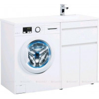 Тумба с раковиной Aquanet Токио 120 R напольная 1 ящик 2 фасада белый глянец 00239210