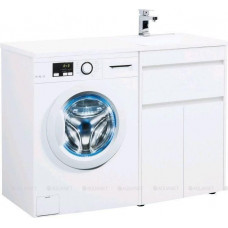 Тумба с раковиной Aquanet Токио 120 R напольная 1 ящик 2 фасада белый глянец 00239210