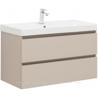 Тумба с раковиной Aquanet Вега 2.0 90 бежевая 2 ящика с раковиной Ирис 00344753