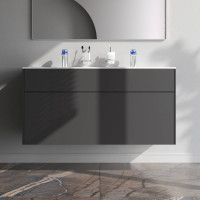 Тумба под раковину подвесная AM.PM Inspire V2.0 120 см 3 ящика графит матовый M50AFHX1203GM