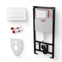 Система инсталляции AlcaPlast Sadromodul AM101/1120 с кнопкой M570 белая, с шумоизоляцией AM101/1120/M570